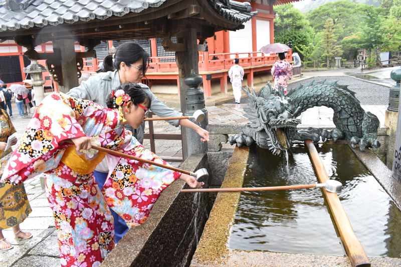 Wash hand with holly water fountain at Kiyomizudera Temple